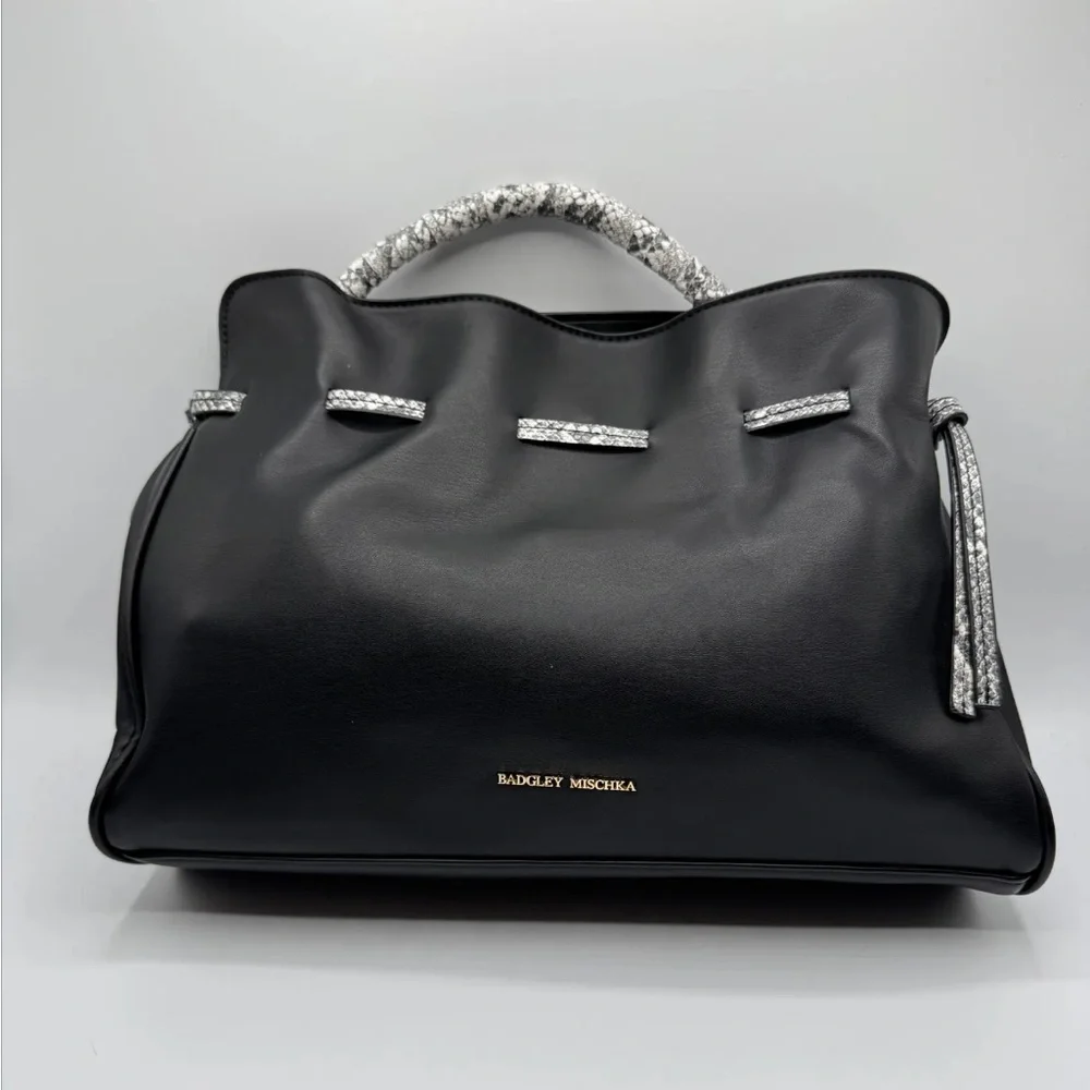 Badgley Mischka Solid/Snake Combo Bag NWT